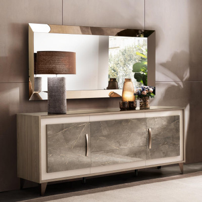 Buffet Anrichte Kommode Spigel 2tlg Kommoden Holz Miwwelen Sideboard arredoclassic