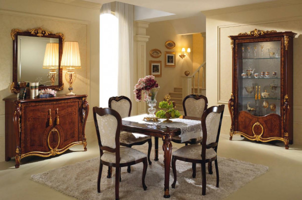 Iessdësch Dësch Iesssall Dëscher Holz Jugendstil Italienesch Miwwelen