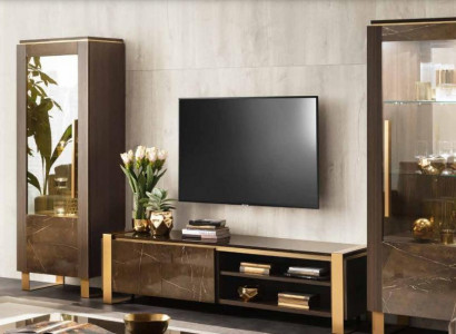 Anrichte Luxus Glasschaf Vitrine Glas Schaf Modern Stil Miwwele Italienesch