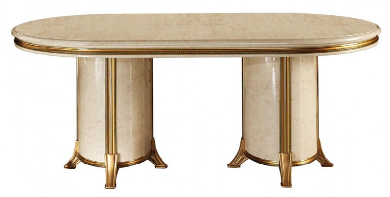 Iesszëmmer Wunnzëmmer Klassesch Beige arredoclassic Iessdësch Design Dësch Holz