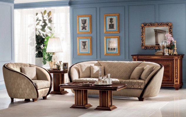 Design Sëtz Stoff Canapé Sofa Polster Sofae Sëtz Fernseh 1 Sëtz arredoclassic