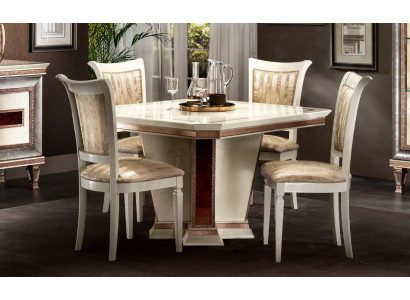 Barock Iessdësch Dësch Holz Grupp Iesszëmmer Wunnzëmmer Garnitur Design Dëscher