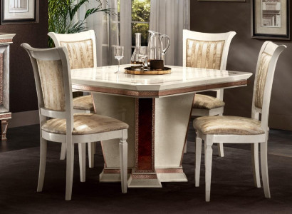 Barock Iessdësch Dësch Holz Grupp Iesszëmmer Wunnzëmmer Garnitur Design Dëscher