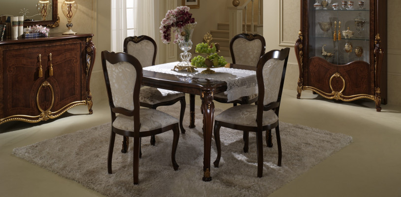 Iessdësch Dësch Grupp Iesszëmmer Wunnzëmmer Garnitur Holz Design Dëscher Barock