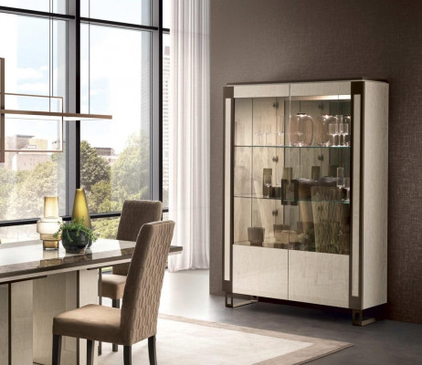 Vitrine 2 Dier Schaf Vitrinen Wunnzëmmer Schief Design Schaf Miwwelen Glas Nei