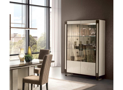 Vitrine 2 Dier Schaf Vitrinen Wunnzëmmer Schief Design Schaf Miwwelen Glas Nei