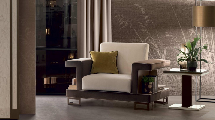 Fauteuil Design Stull Polster Club Relax Nei Textilstoff Lounge Fernseh 1 Sëtzer