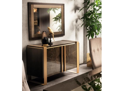 Miwwel Stil Klassesch 2-Deeler Set Kommode mat Spigel Luxus Italienesch Miwwel