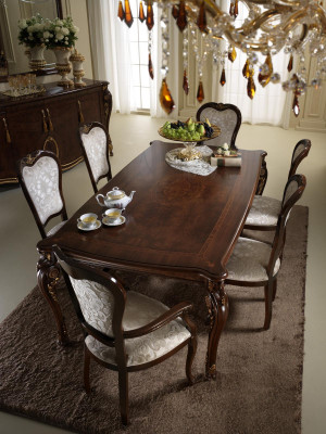 Klassesch 1 Stull Designer Italieneesch Iesszëmmer Miwwelen Holz Barock
