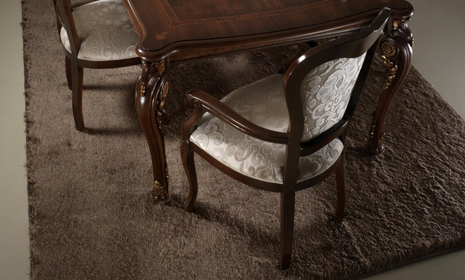 Klassesche Stull 1x Iesszëmmer Lehn Sesselle Lounge Club mat Armleef Luxuriéis Nei