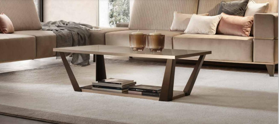 Couchtisch Dësch Polster Design Glasdësch Säitentësch Holz Sofa Couch Braun Dëscher
