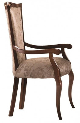 Stull Braun Design Wunnzëmmer Iesszëmmer Holz Still Polster mat Armlehn lehn