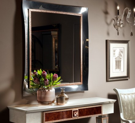 Klassesche Groussen Spigel Wandspeigel Hängespigel Holzrahmen Garderob Nei