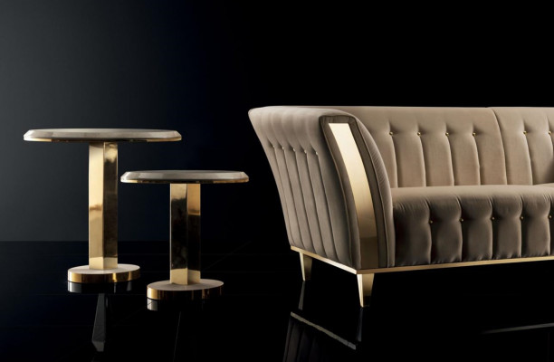 Canapéisdësch Luxus Design Canapé Dësch Kaffi Beistell Dëscher Wunnzëmmer Ronnd Dësch