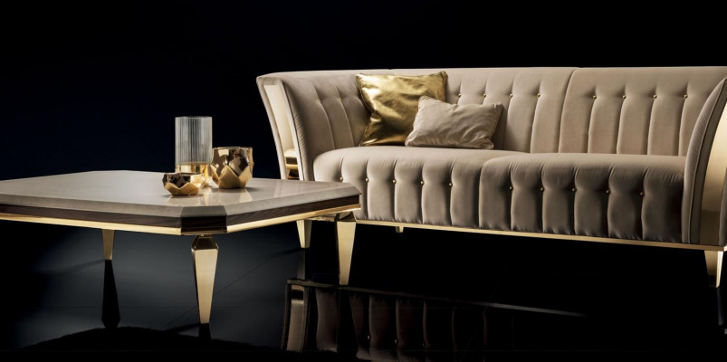 Edele Design Couchtisch Bäistelltisch Wunnzëmmer Dësch Holz Dëscher arredoclassic
