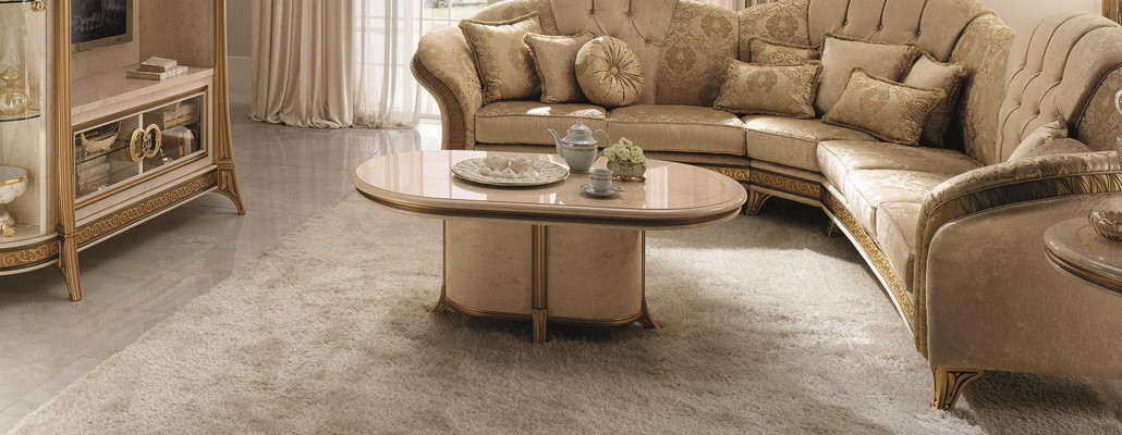 Holz italienesch Miwwelen Barock Stil Luxus brong Couchtisch Wunnzëmmer Dësch Nei