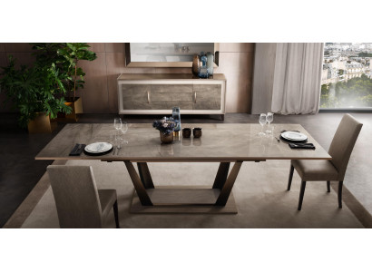Iessdësch Dësch Iesszëmmer Wunnzëmmer Garnitur Holz Design Dëscher 200x102/294cm
