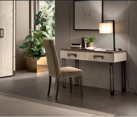 Designer Schreifdësch Stull Büro Set italienesch Miwwelen Sekretär Lehnstull 2tlg.