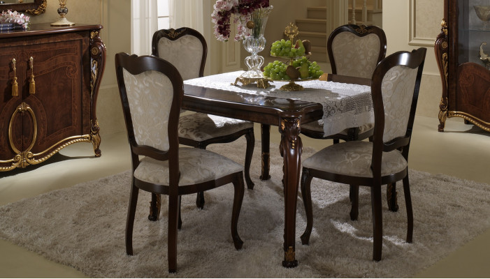 Design 4x Stiller Sesselen Set Stull Grupp Iesszëmmer Garnitur Holz arredoclassic