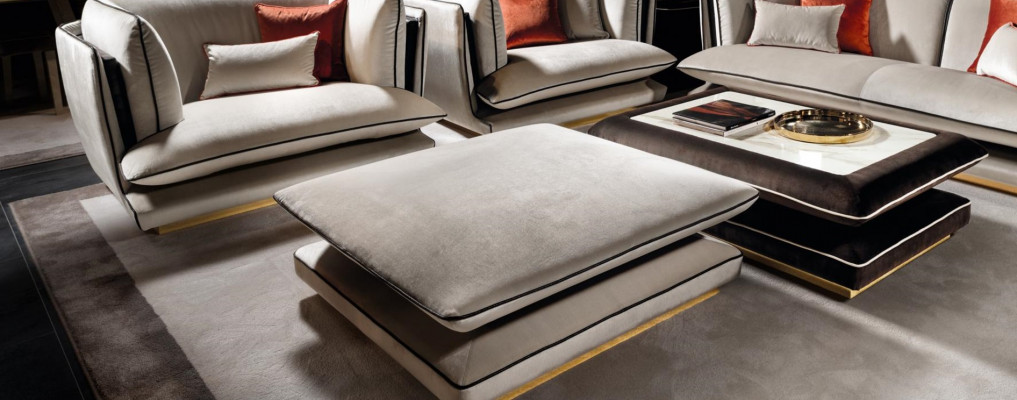 Lounge Hocker Club Fousshocker Ottoman Pufa Textil Ottoman Designer arredoclassic