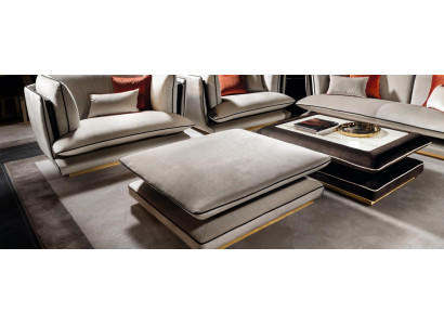 Lounge Hocker Club Fousshocker Ottoman Pufa Textil Ottoman Designer arredoclassic