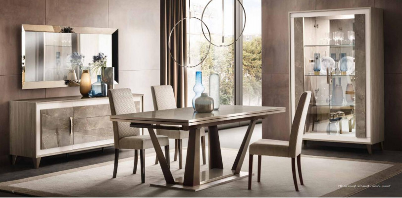 Italienesch Designer Iesszëmmer Set Garnitur Stull Dësch Grupp 5-deel NeI