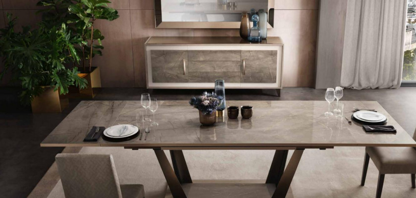 Italienesch Designer Iesszëmmer Set Garnitur Stull Dësch Grupp 5-deel NeI