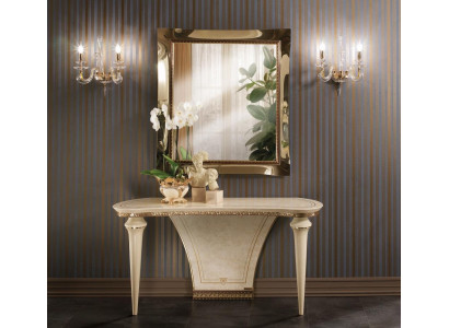 Miwwelen Stil Barock Konsolendësch Spigel Holz Italienesch Dëscher Grupp 2tlg Set