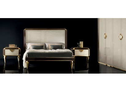 Bett Betten Hotel Luxus Designer Duebel Bestiet Schlofzëmmer Beige arredoclassic