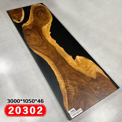 Epoxy-Harz Iessdësch echte Holz massiiv Möbel Waasserfall Gosshetz Epoxy Dësch