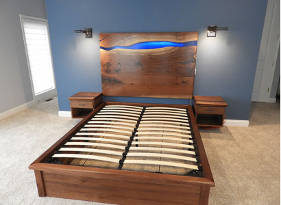 Waasserfall Wandpaneel Epoxidharz Plack Epoxy Paneel echt Holzverkleedung