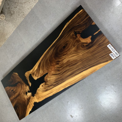 Dësch Iessdësch Dëscher Epoxidharz Epoxy Echt Holz Massiv Miwwelen Waasserfall