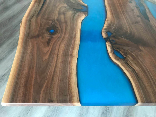 Dësch, Iessdësch, Dëscher, Epoxidharz, Epoxy, Echtholz, Massivt Design Miwwel 240x100.