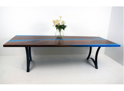 Modern Iessdësch Dëscher Mier Design Dësch Harz Floss Miwwelen 220x90 Epoxyd Ozean