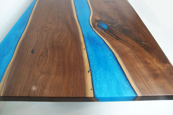 Modern Iessdësch Dëscher Mier Design Dësch Harz Floss Miwwelen 220x90 Epoxyd Ozean