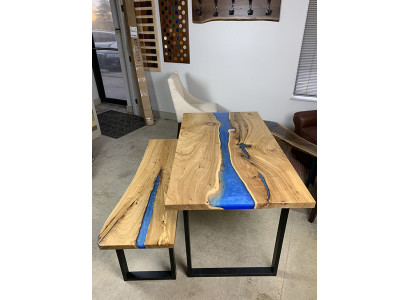Design Dësch Bänk Iessdësch Kichendësch Wunnzëmmer Dëscher Massiv 2tlg nei Bänken