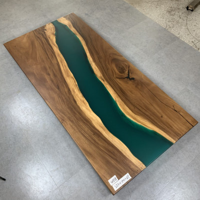 Konferenztabell Iessdësch River Table Massiv 231x110 Epoxyharz Dëscher