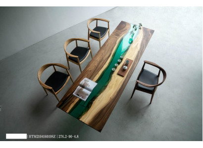 Luxus Dëscher Konferenztësch River Table Richtegt Holz Flosstësch Massiv