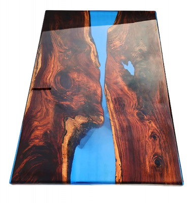 Dëscht Iessdësch Design Dësch Modern Mier Floss Miwwelen 200x90 Epoxidharz Ozean