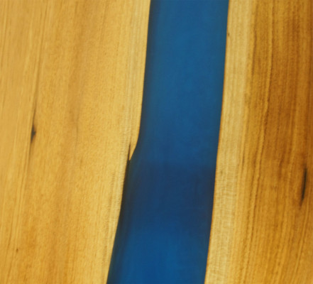 Epoxyharz Iessdësch echt Holzmiwwelen Waasserfall Epoxy Dësch Giessharz massiiv.