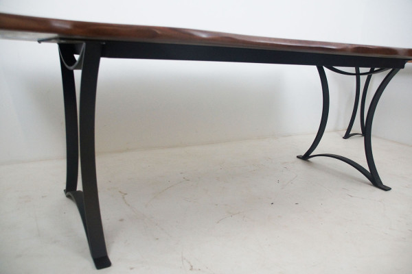 Iessdësch River Table Eech Holz Flosstësch 220x100 Massiv Dëscher Epoxyharz