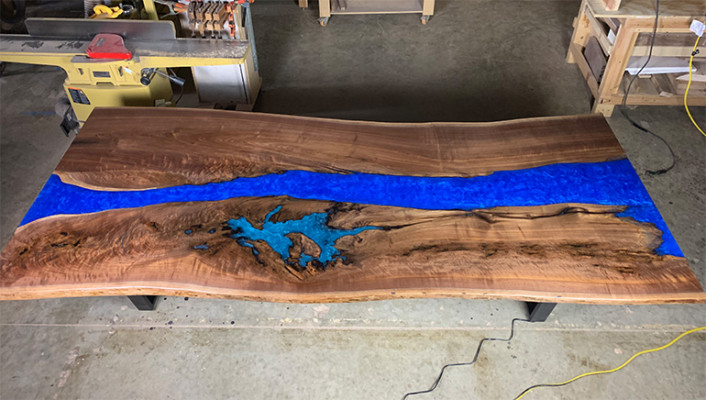 Iessdësch Mier Waasser Floss Richtegt Holz Flossdësch 260x100 Dëscher