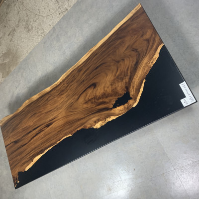 Iessdësch Schwaarz Waasser Floss Eechte Holz Flossdësch 265x100 Dëscher