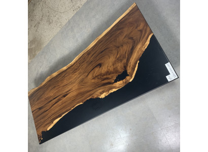 Iessdësch Schwaarz Waasser Floss Eechte Holz Flossdësch 265x100 Dëscher
