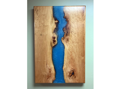 Iessdësch River Table Massiv Dëscher 220x100 Flossdësch Mier Waasserfall Epoxidharz