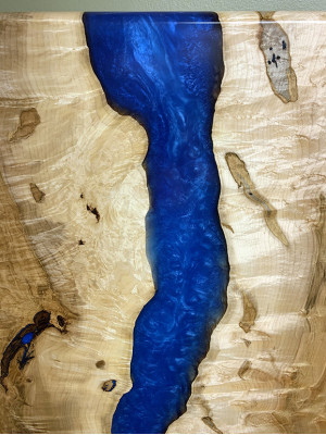 Iessdësch River Table Massiv Dëscher 220x100 Flossdësch Epoxyharz Mier