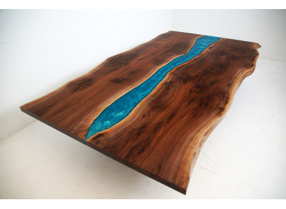 Flossdësch Iessdësch River Table Massiv Dekotischen 240x100 Epoxyharz Mier