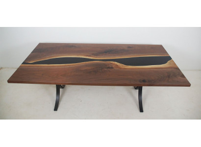 Epoxyharz Iessdësch River Table Echt Holz Massiv Dëscher 240x100 Flossdësch Nei