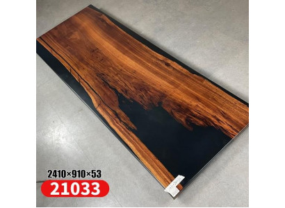Iessdësch River Table Eechent Holz Flossdësch Massiv Epoxyharz Dëscher
