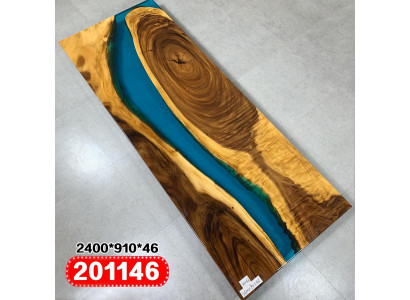 Echtholz Waasserfall Dësch Epoxidharz Iessdësch Dëscher Epoxy Massiv